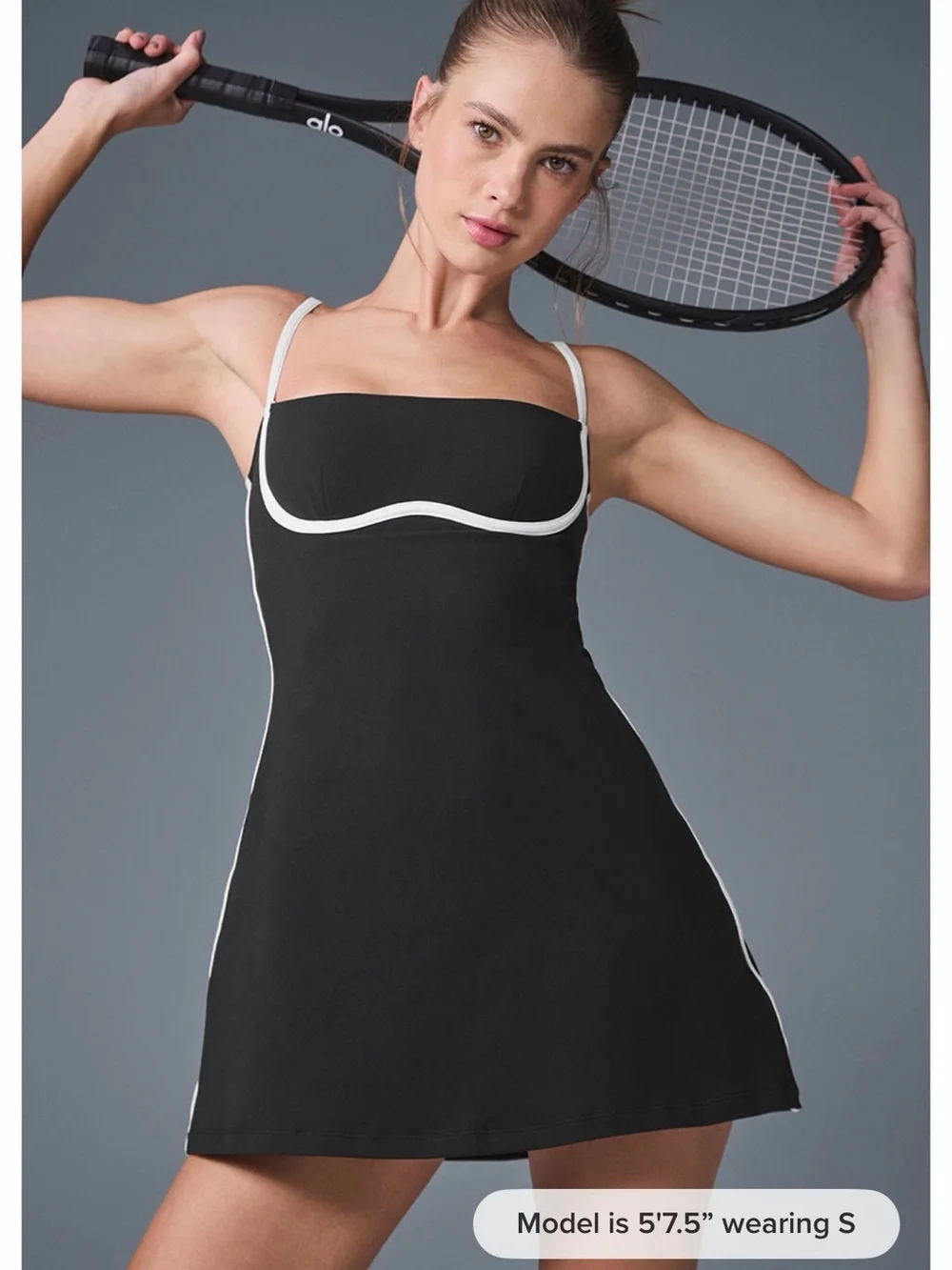 ALO Yoga Streamline Dress- Black/ White